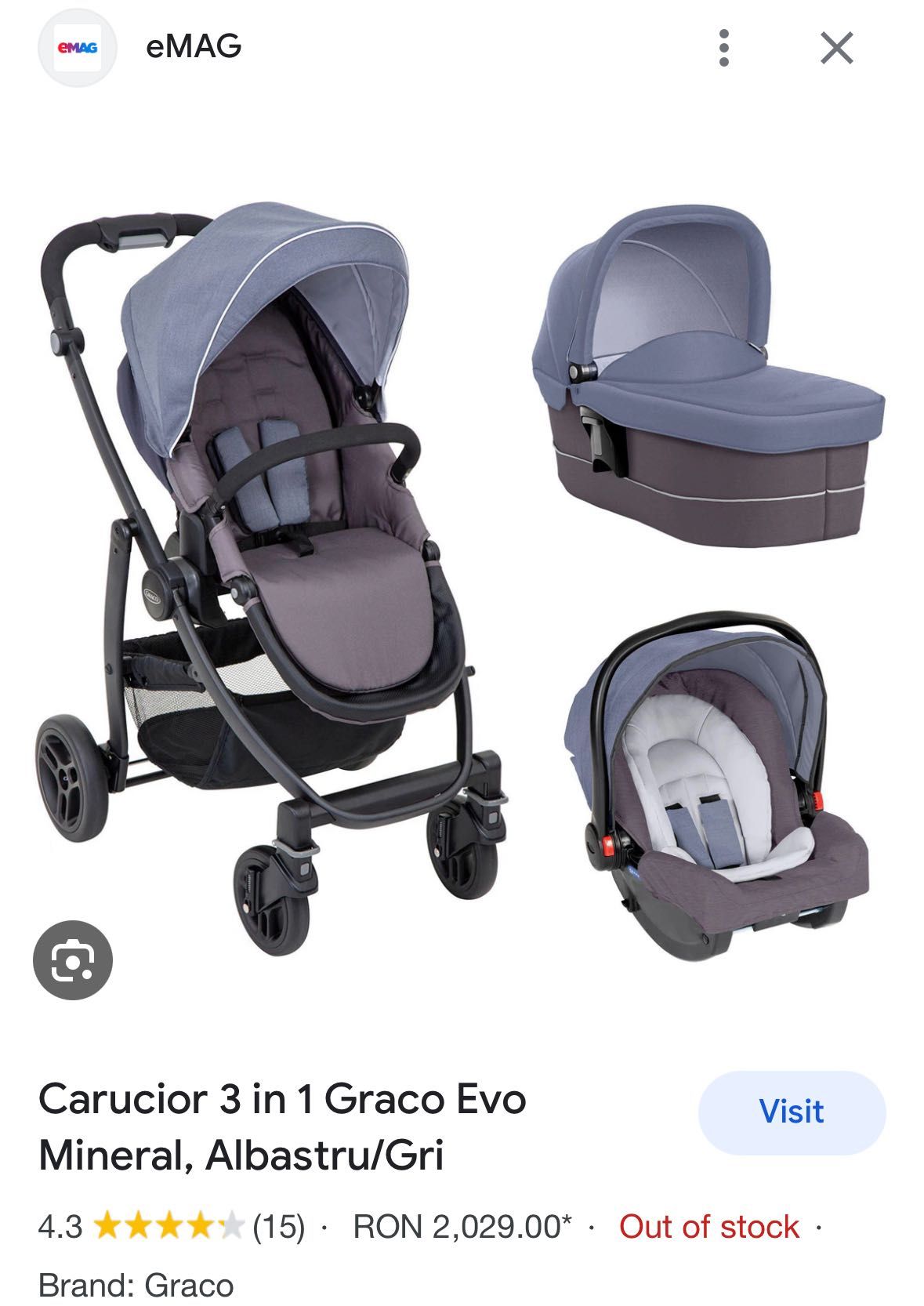 Vand carut Graco 3 in 1