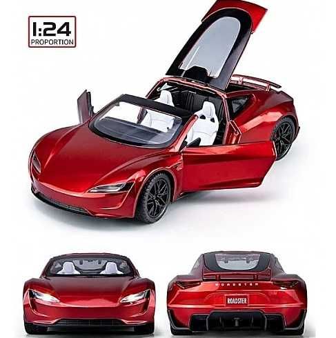 Метална кола макет на Tesla с отварящи врати, светлини и звук