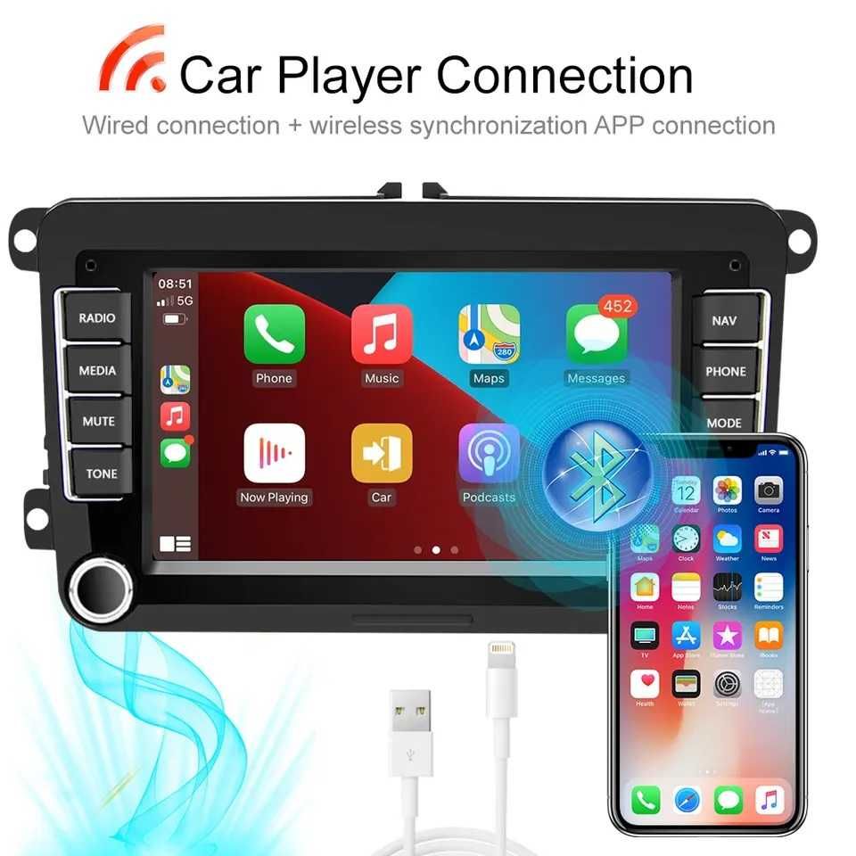 Navigatie android Carplay VW/Skoda/Seat Golf Passat Touran Octavia 7`