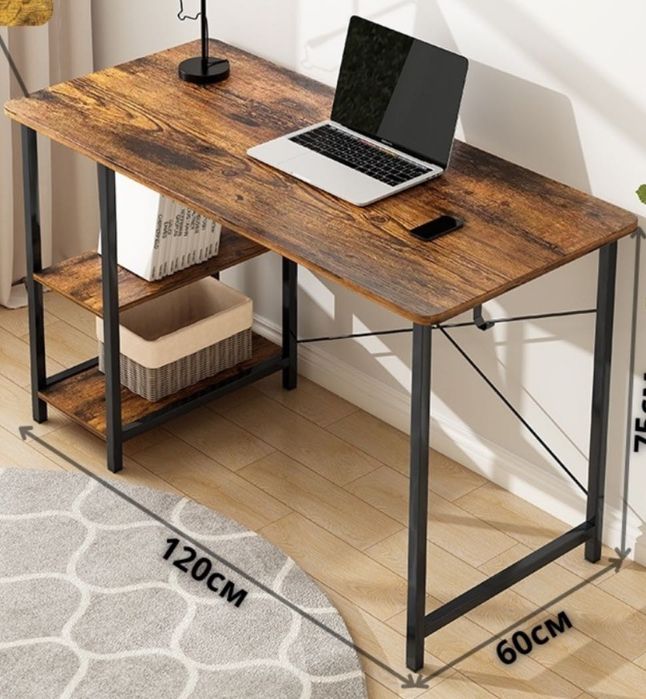 Стол письменный ART-Wave TB-001-120, 120х60x75 см, черный, коричневый