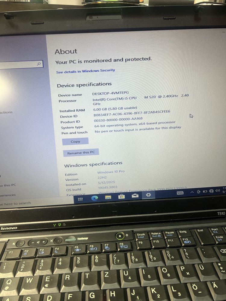 Lenovo thinkPad t510