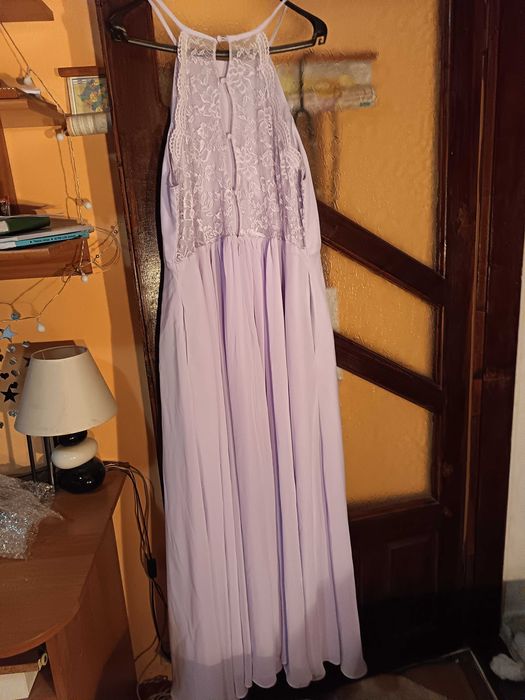 Rochie din voal cu buzunare roz