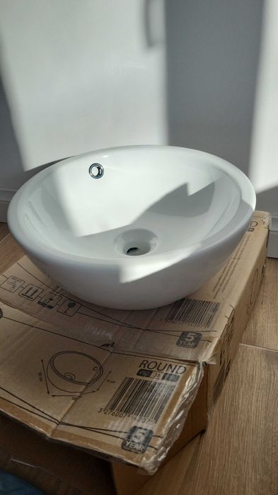 Lavoar cu montaj pe blat Sensea Round, latime 38 cm, alb