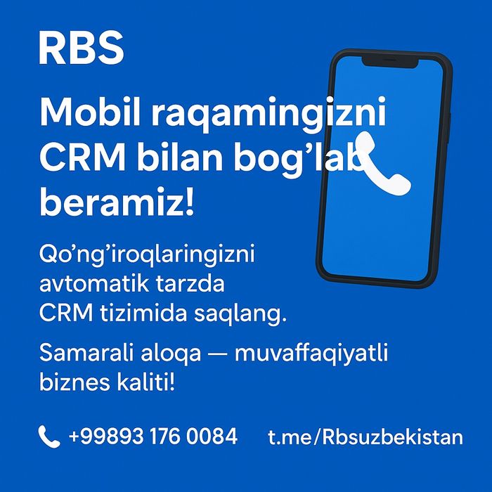 Mobil raqamingizni CRM bilan bog'lab beramiz, moizvonki