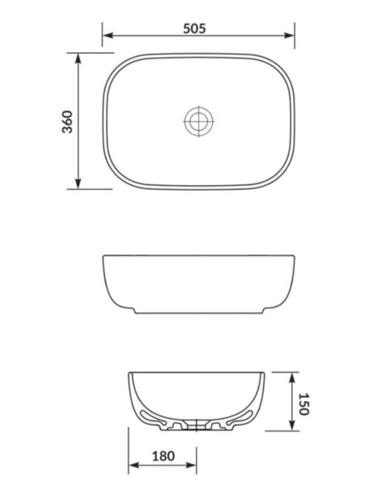 Мивка за баня MODUO 50см.  правоъгълна форма - CERSANIT K116-050
