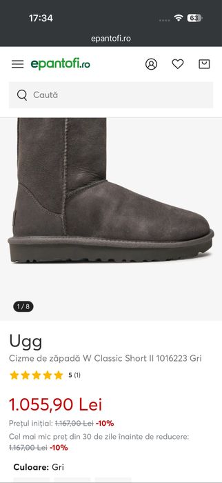 Ghete UGG gri.