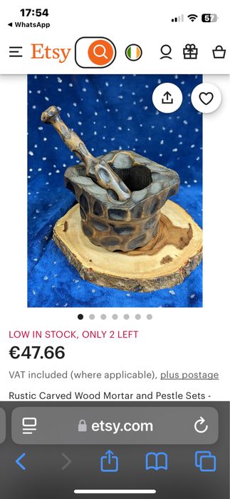 Хаванче пестник чукало селски резбован дървен комплект Испания рустико