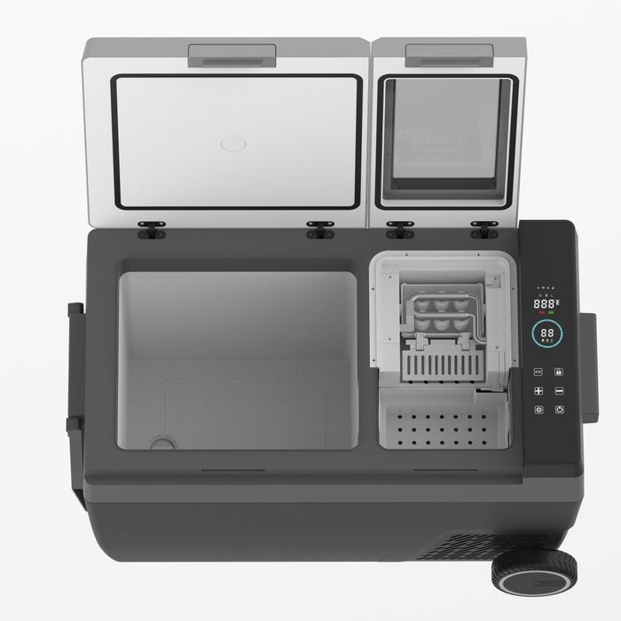 Frigider auto portabil Mudiro 45L cu roți și aparat de gheață - 12V