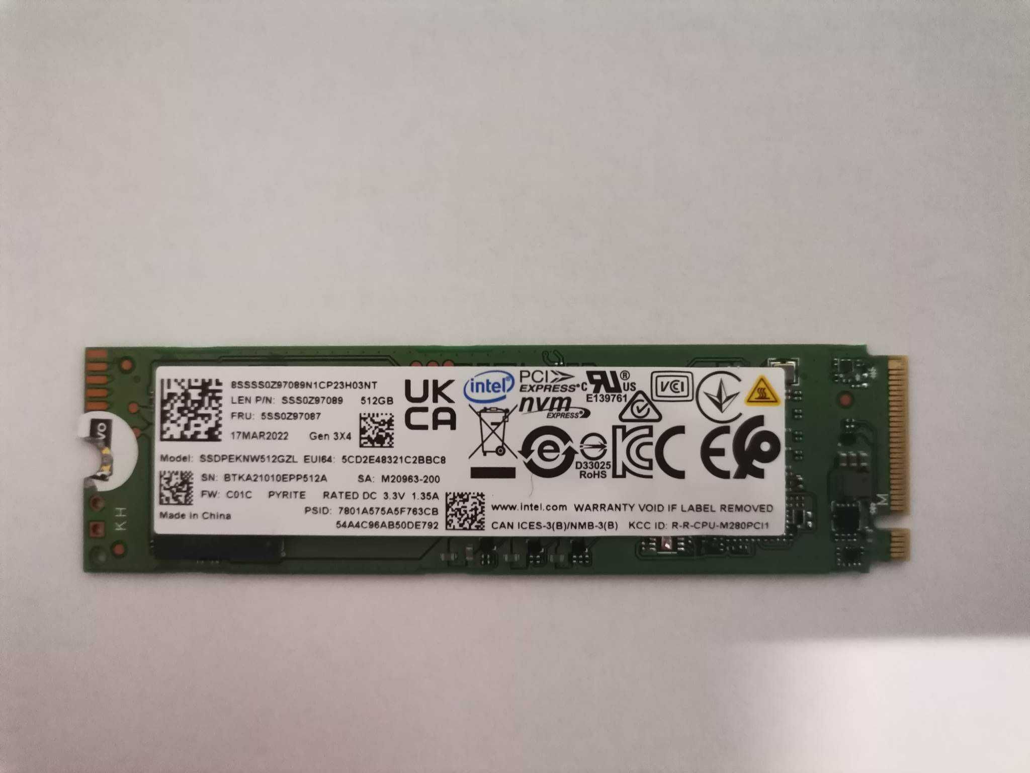 Vand Solid-State Drive (SSD) Intel SSD 512GB, M.2