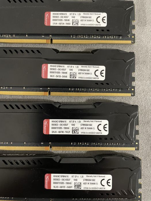 Kit RAM Kingston HyperX Fury 16GB (4x4GB) DDR4 2400MHz CL15