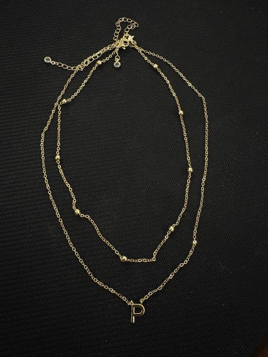 Set 2 lanțuri damă – oțel inoxidabil placat, cu inițială