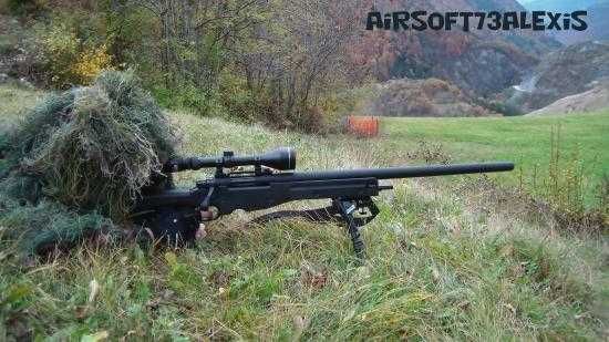 Pusca Airsoft - METAL MASIV!! Cal.6mm Cu LUNETA INCLUSA - Bipod Arcgaz