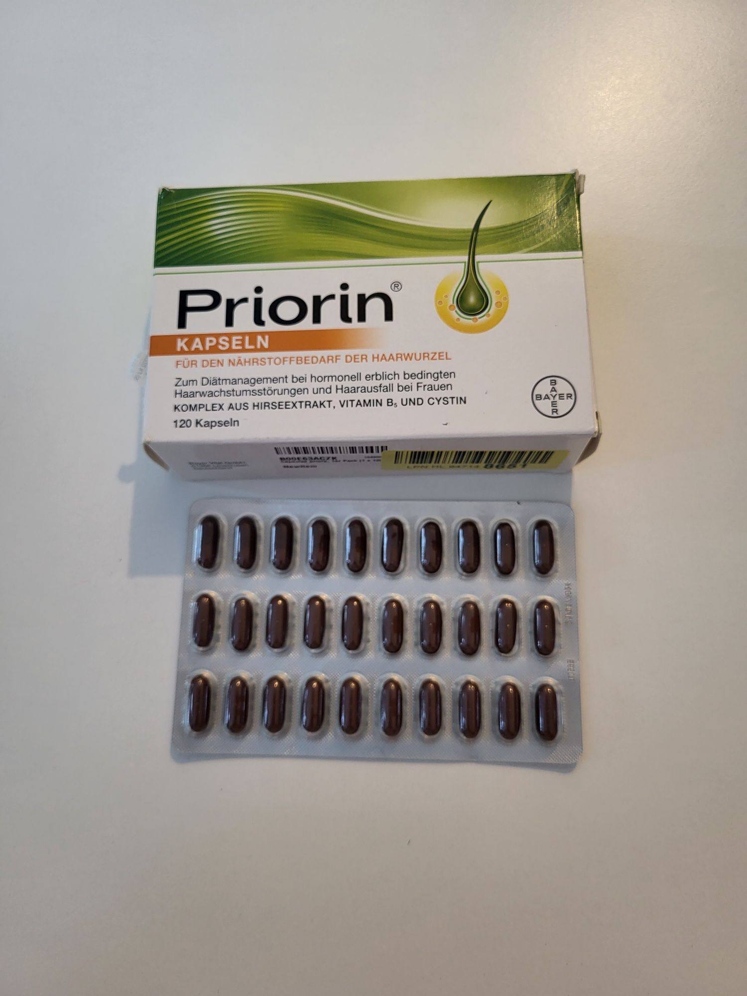 Priorin 120 de capsule, Bayer, impotriva caderii parului Germany