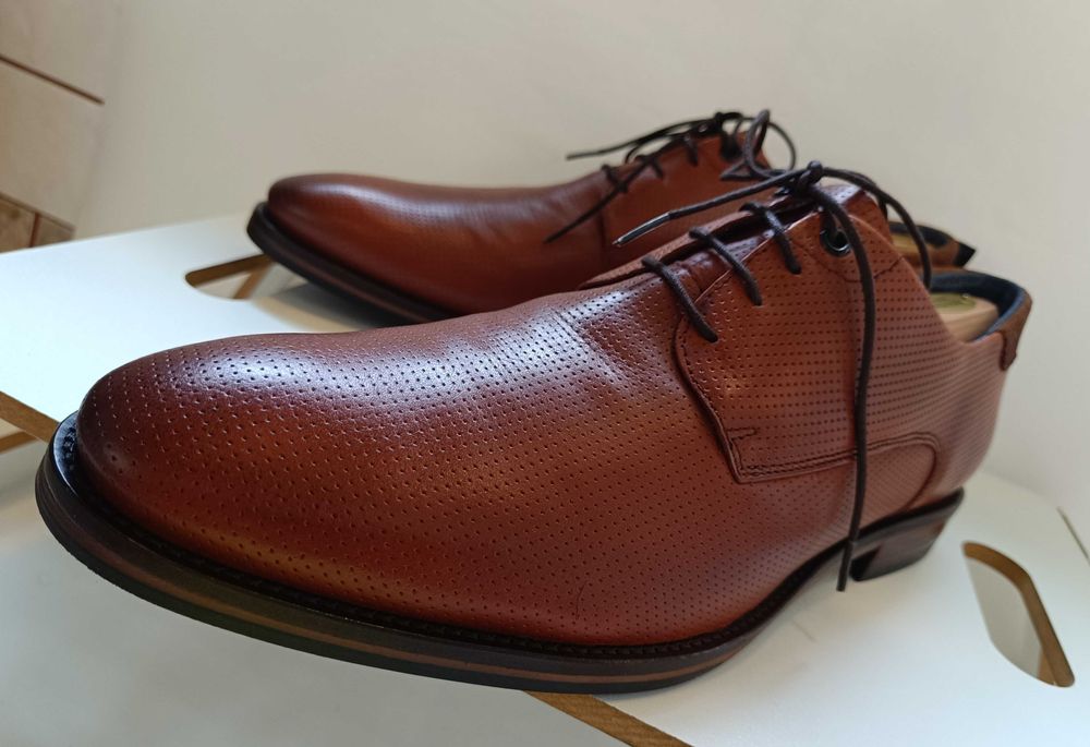 Pantofi derby 46 plain toe Oliver Jacob piele naturala moale