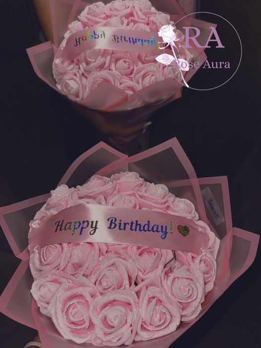 Ръчно изработени букети от сатен и фоам – Rose Aura – вечна красота