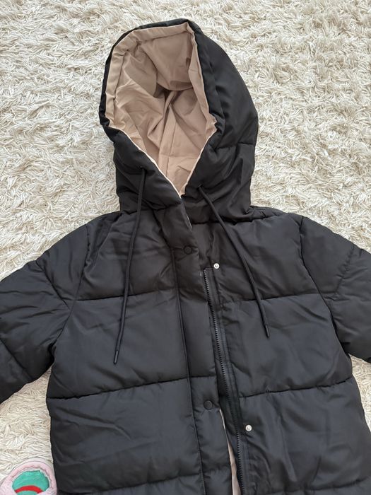 Geci Geaca jachetă neagra groasă iarna cu 2 fețe damă mărimea S-M