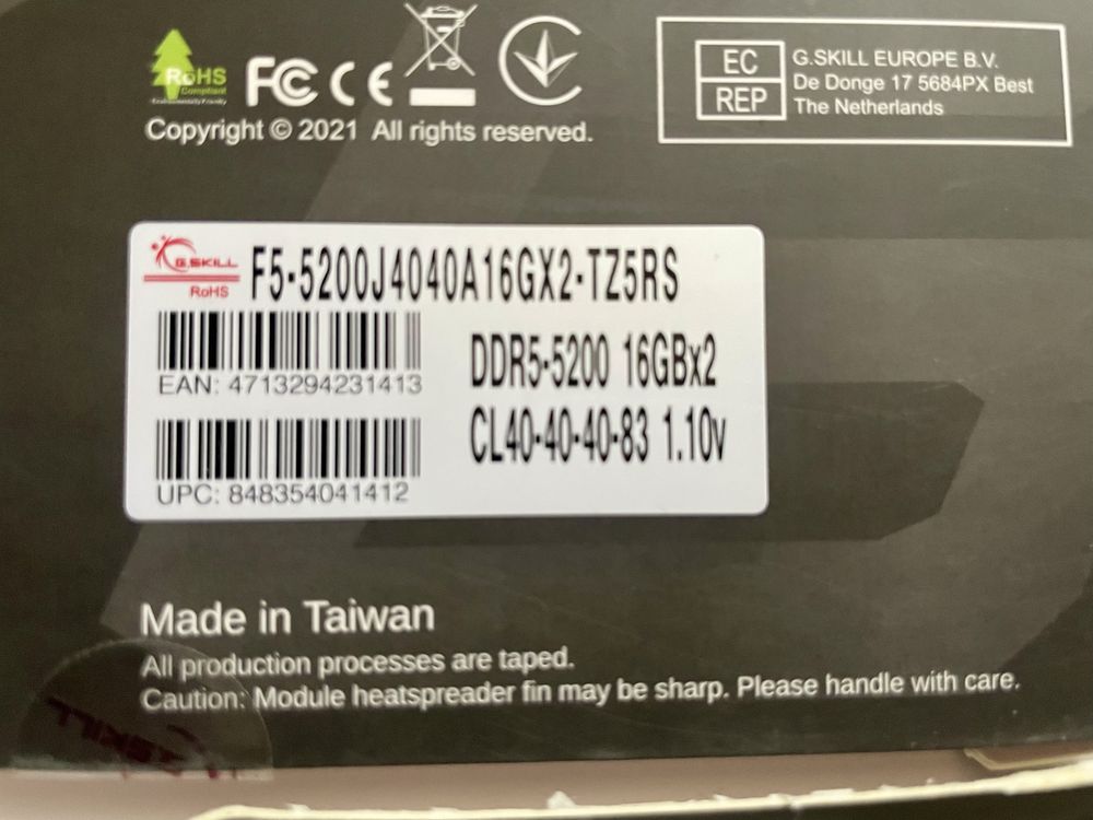DDR5 32gb G.SKILL Trident Z5 RGB