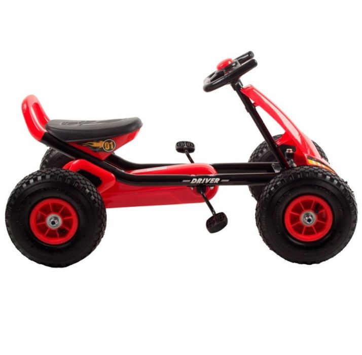 Vand kart cu pedale roșu cu negru