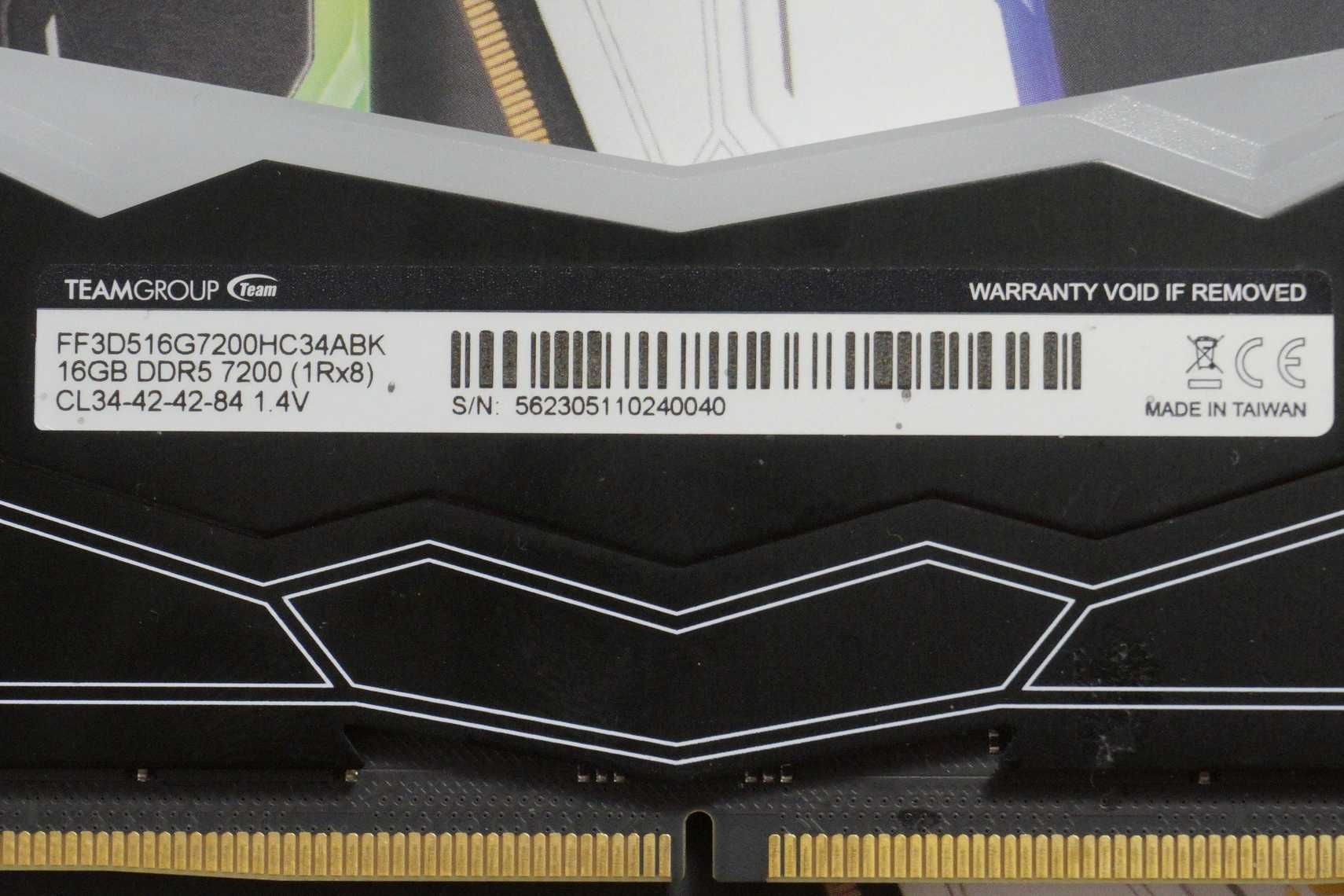 32GB RAM Памет DDR5 2x16GB 7200MT's CL34 TEAMGROUP Delta RGB / Вкл.ДДС