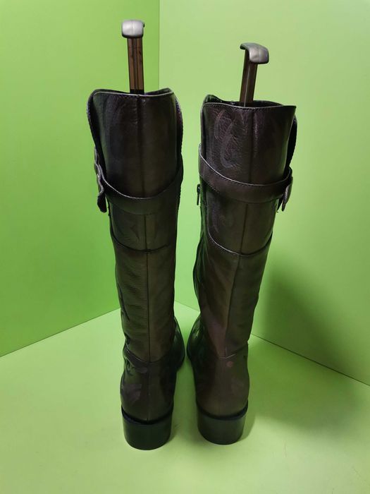 Cizme ciocate din piele originale western. Cizme pentru scenă.