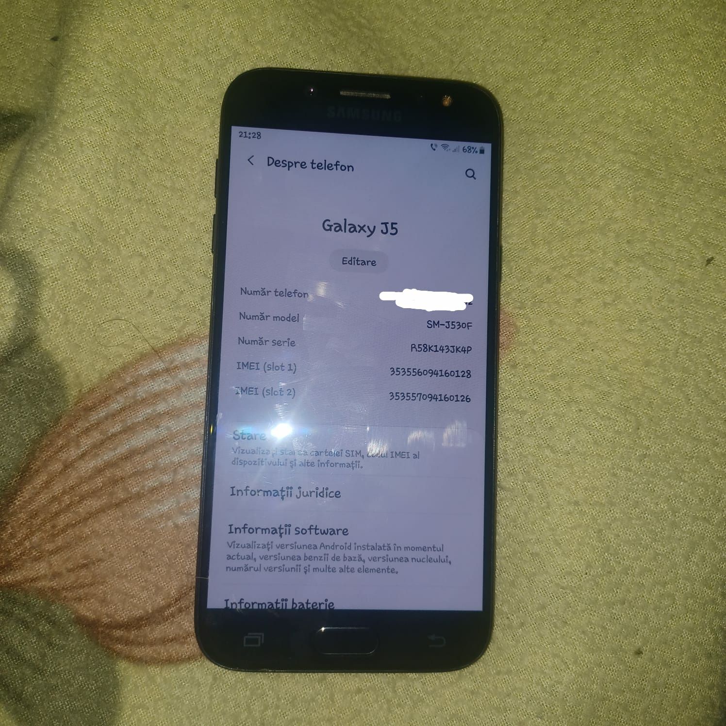 schimb Samsung Galaxy J5 2017