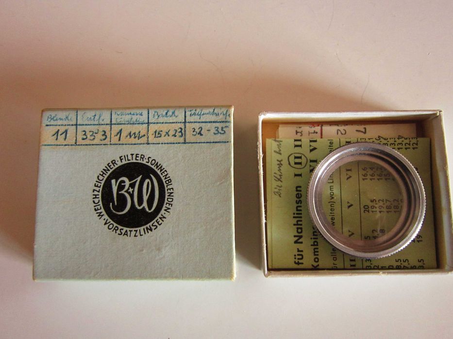 B&W Schneider filtru 26mm lentila originala+instructuni Germania