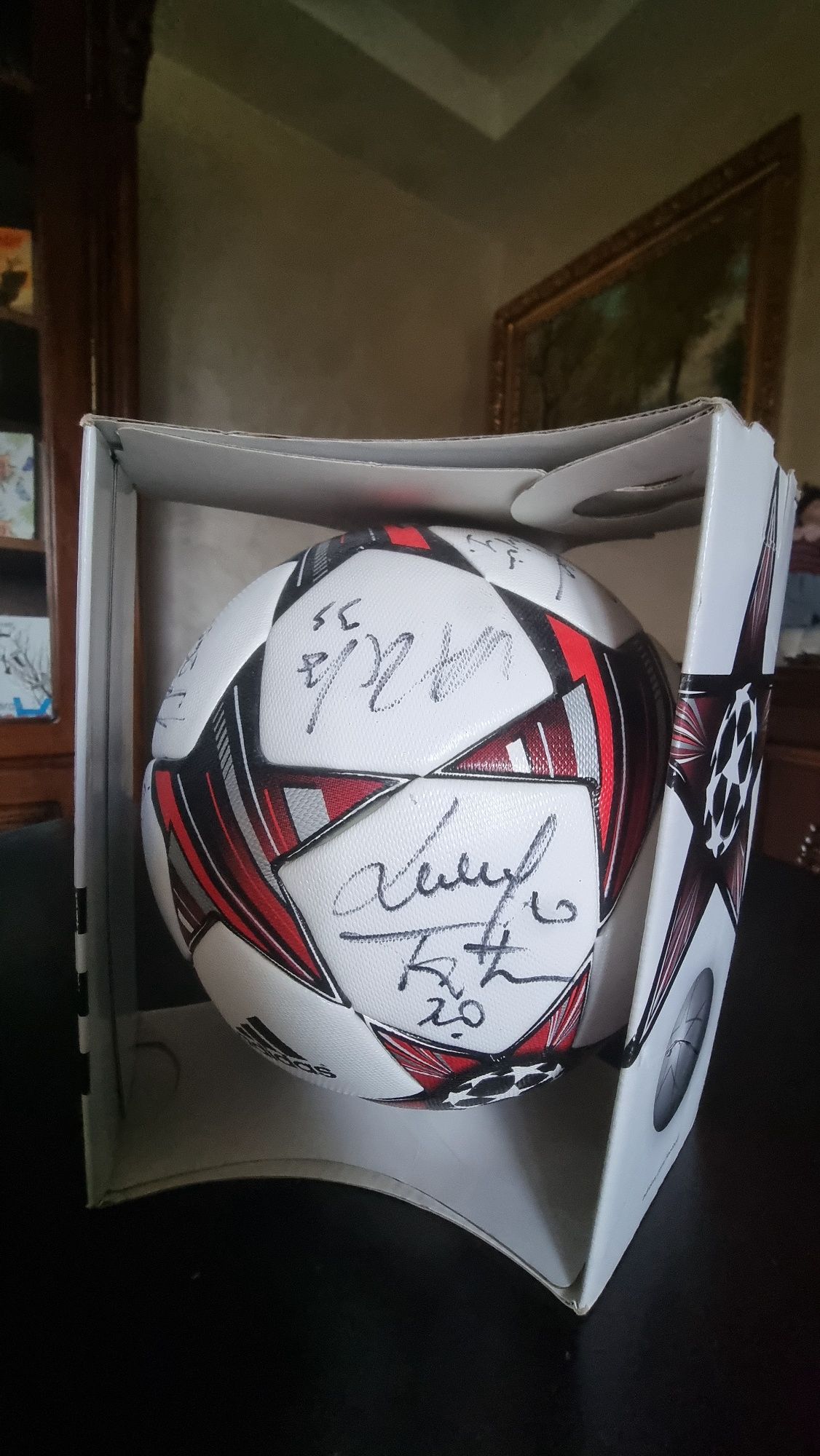 Minge oficiala UCL sezonul 2013-2014 cu autograful jucătorilor Stelei.