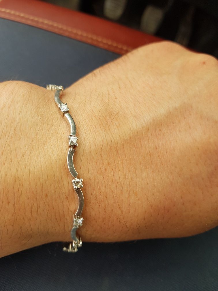 Superbă bratara argint 925,pietre swarovski,noua deosebita,stralucitoa