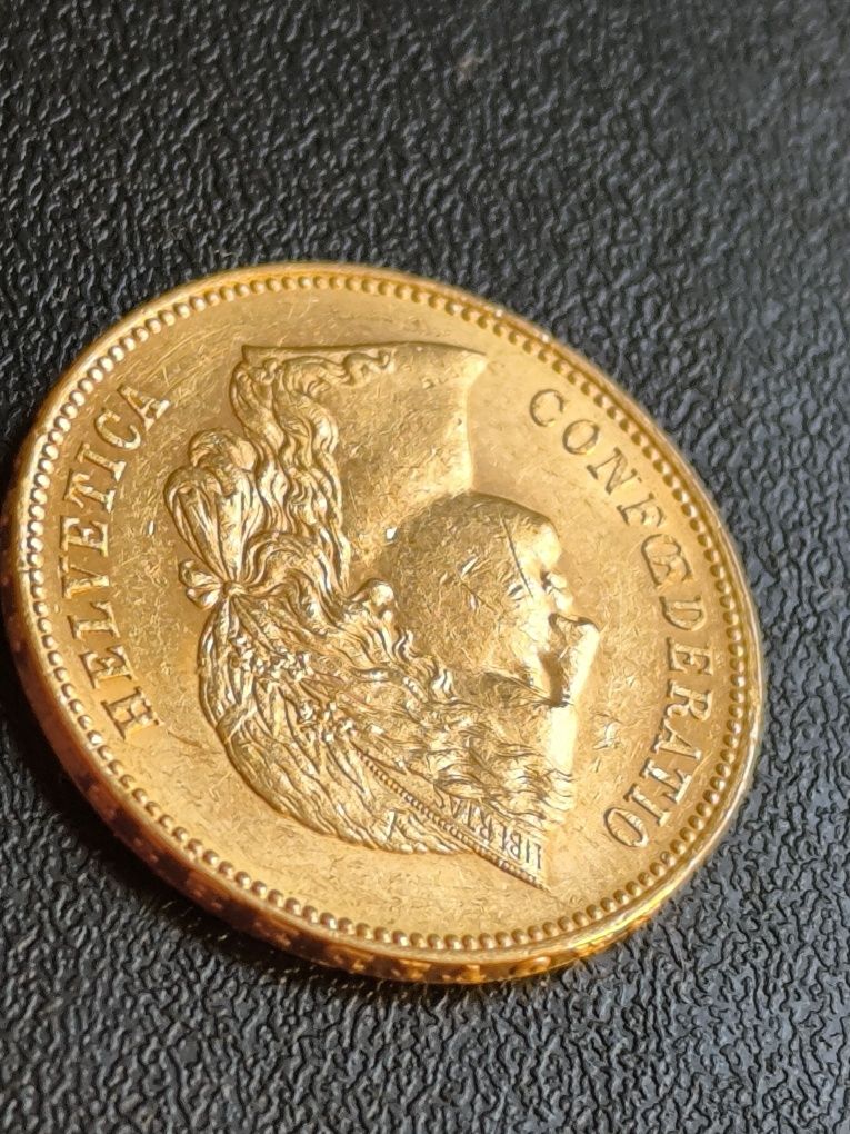 20 франка 1894 год, Стара Швейцария, злато 6.45 гр,900/1000 (21.6 к)