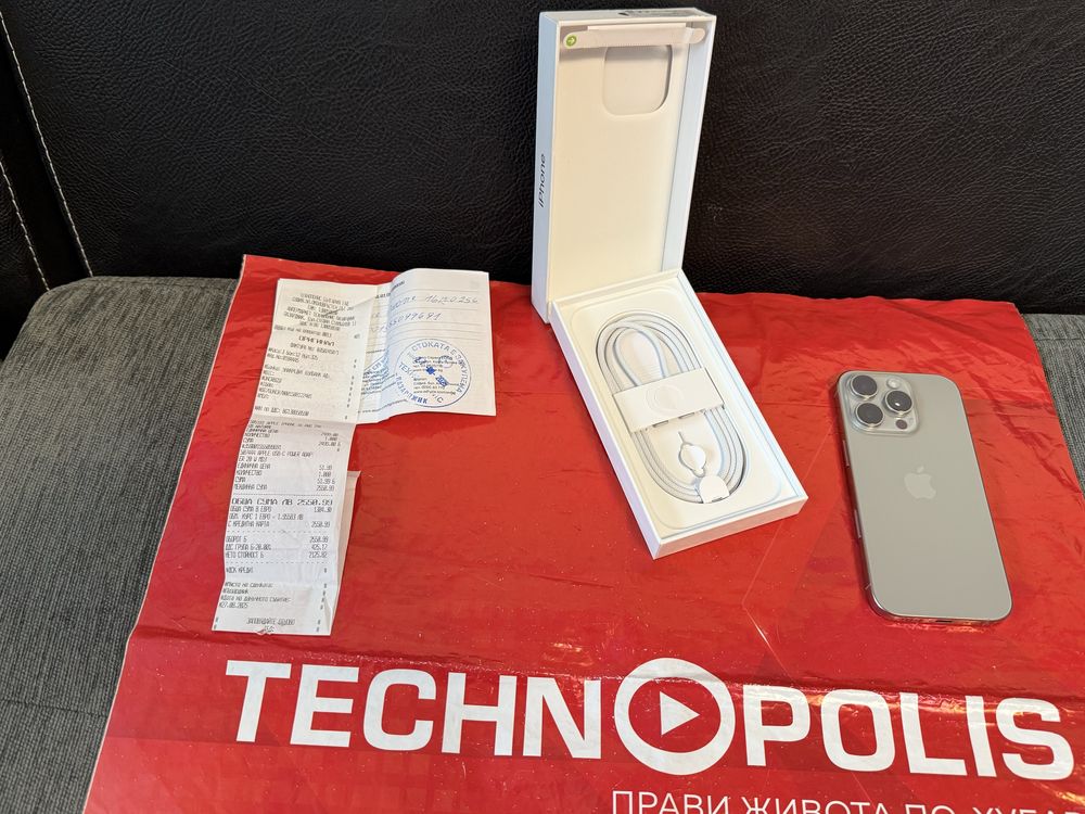 ЧИСТО НОВ 256GB iPhone 16 Pro Technopolis Гаранция 2027 Natural