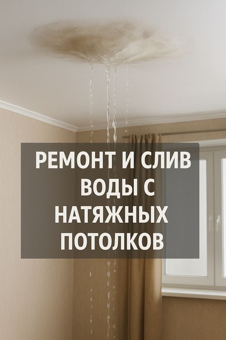 Срочный ремонт и слив воды натяжные потолки