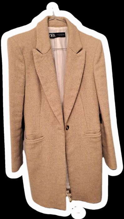 Palton Zara, bej, 50% lana