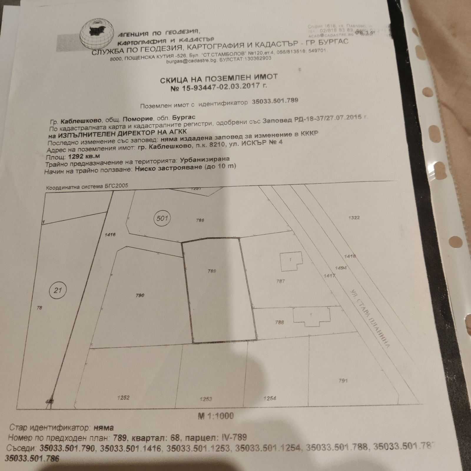 УПИ за строителство в гр.Каблешково