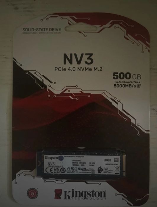 Solid State Drive (SSD) Kingston NV3, 500GB, PCIe 4.0 NVMe, M.2.