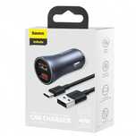 Зарядно за автомобил baseus 40w 2usb type c кабел