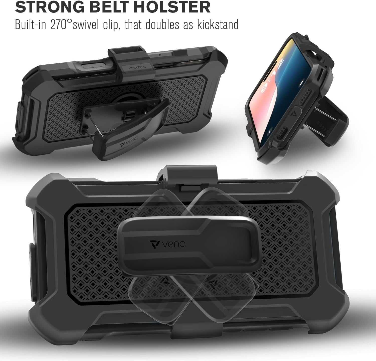 VENA vArmor Калъф за iPhone 16 Pro Max, стойка, военен, за MagSafe