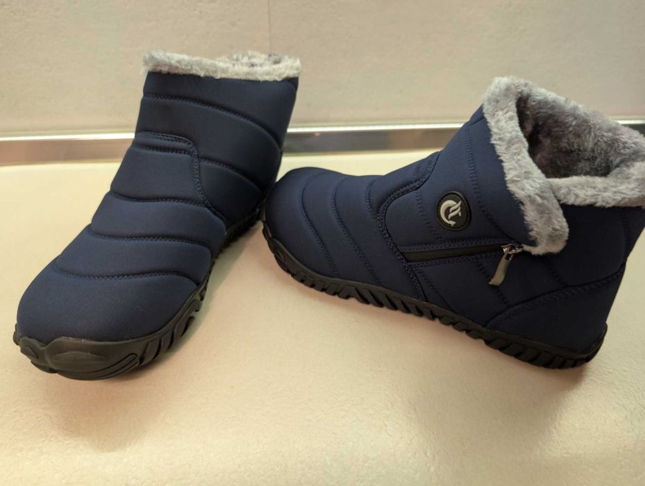Ghete de iarnă Barefoot, calduroase, impermeabile, albastru, 40,43,44