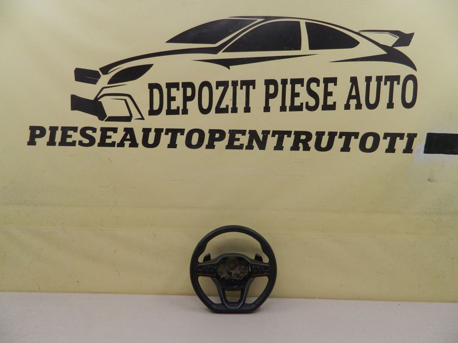 Volan piele Seat Leon Cupra, 2021, 2022, 2023, cod origine 5FA419091FS. Cu comenzi si padele.