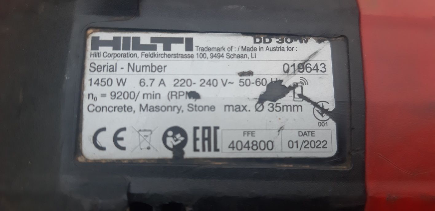 Hilti carota dd30