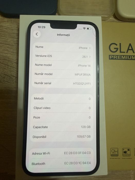 iPhone 14 Midnight 128 GB Stare IMPECABILĂ! Huse + Folii Cadou