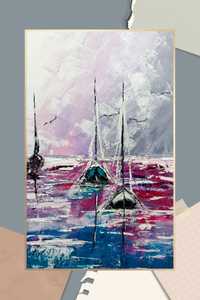Картина "Пурпурно море "акрил
