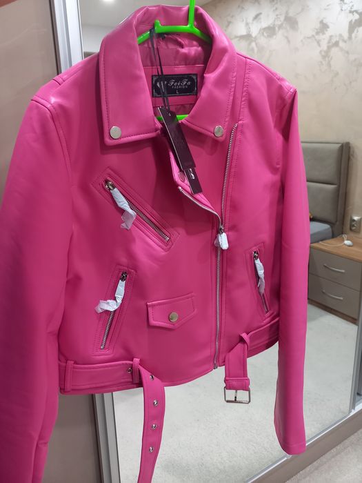 Кожено яке розово