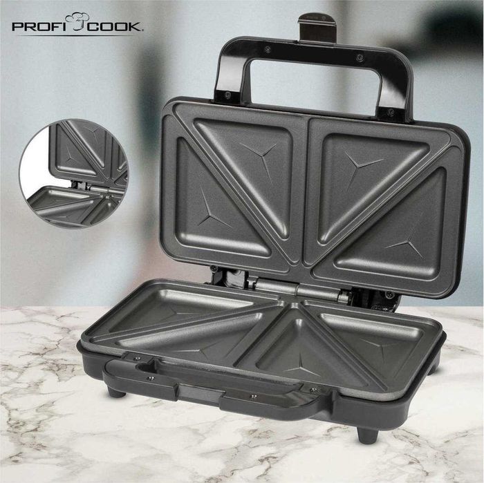 Aparat de sandvisuri ProfiCook - Sandwich Maker cu 900W