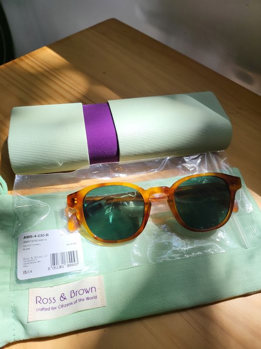 Ochelari de soare originali Ross & Brown Amsterdam IV Caramel Green
