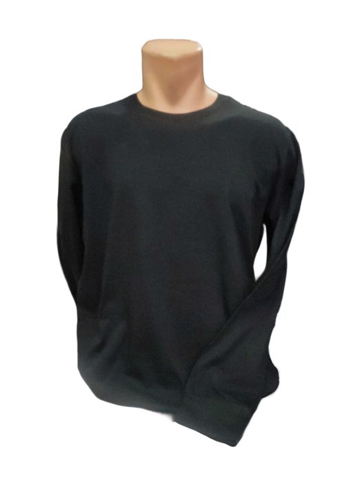 Мужской лонгслив однотонный чёрный