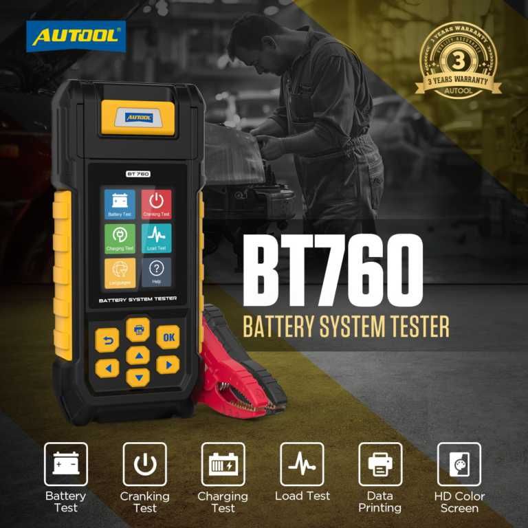 Тестер аккумулятора от бренда AUTOOL BT760