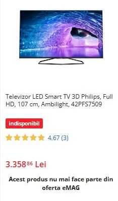 Televizor Philips 107cm Smart 3D Ambilight