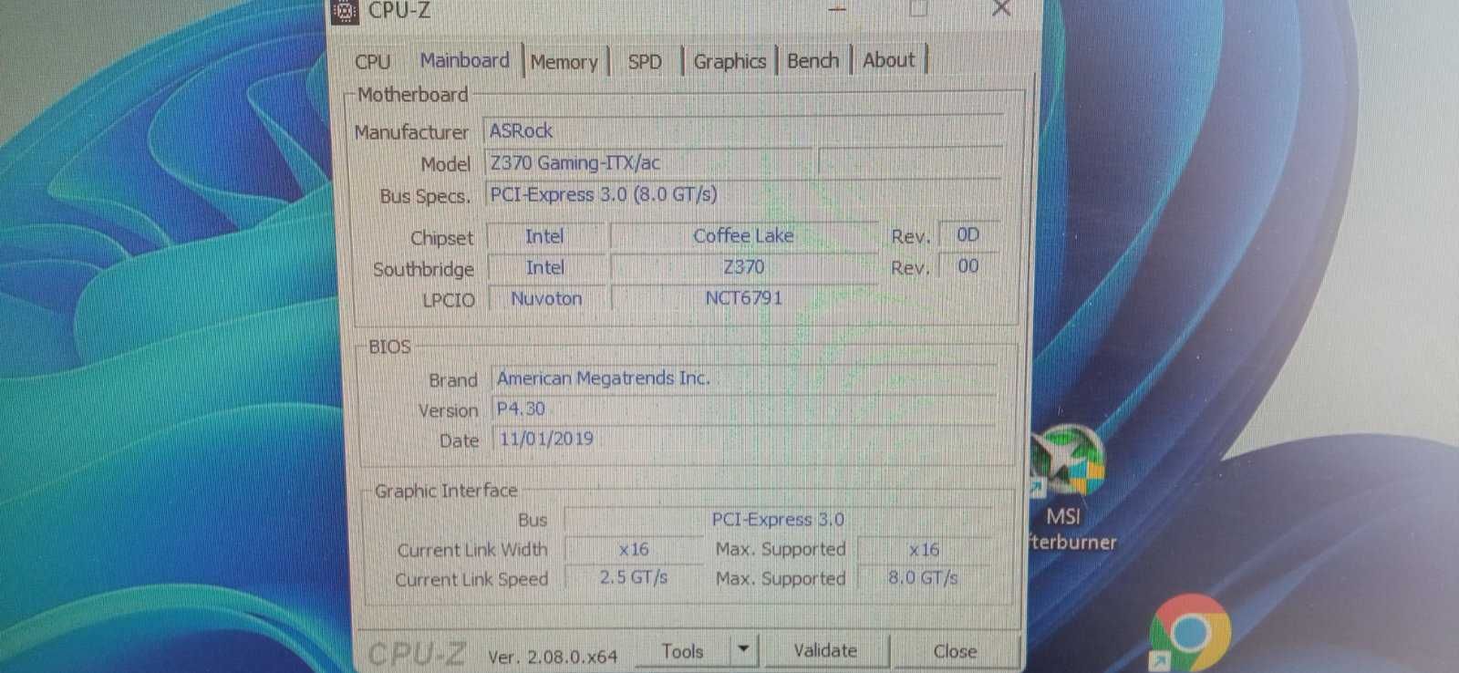 Дъно дънна платка Asrock Z370 Fatality ITX Wi-Fi / LGA 1151 8/9th gen