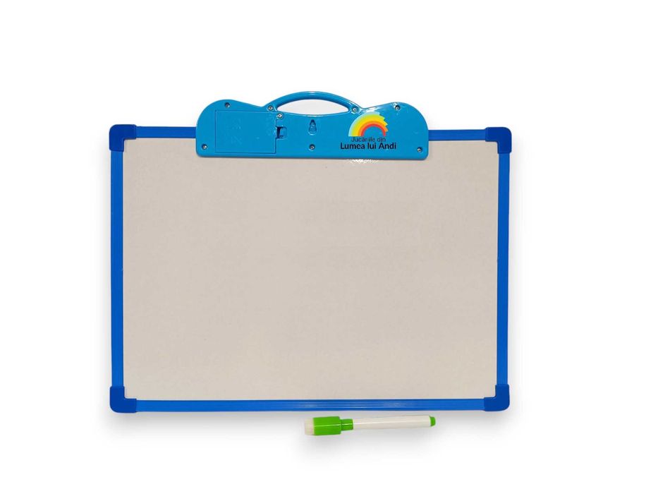 Tabletă educativă în limba română cu tablă de scris și cariocă