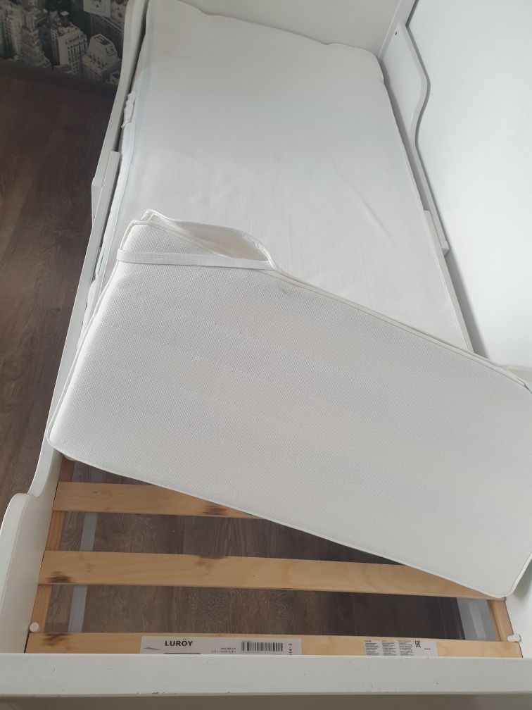Кровать детская раздв СУНДВИК белый +реечн днище ИКЕА, IKEA
